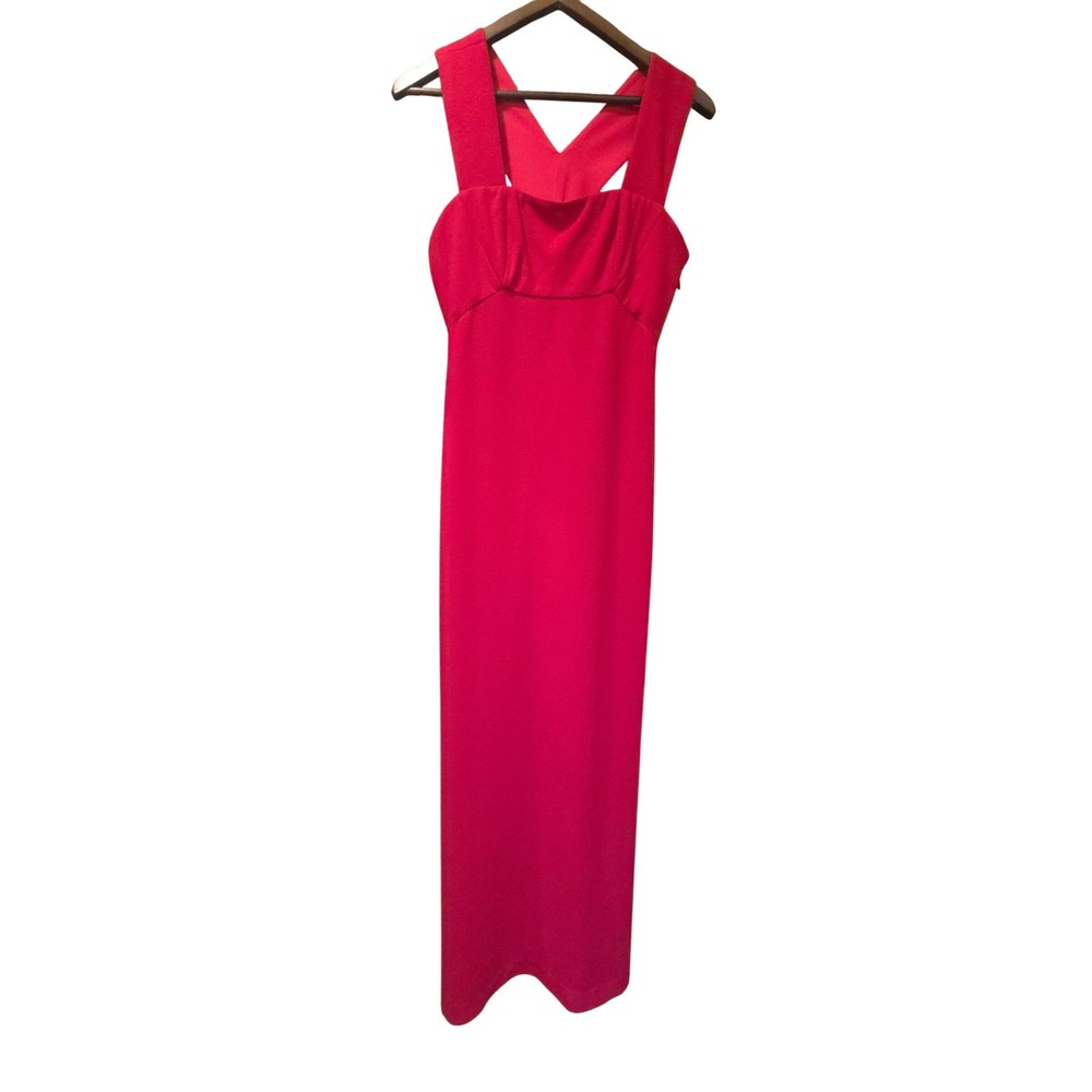 BCBGMAXAZRIA Agata Red Textured Crepe Column Gown Dress Size‎ 8 EUC